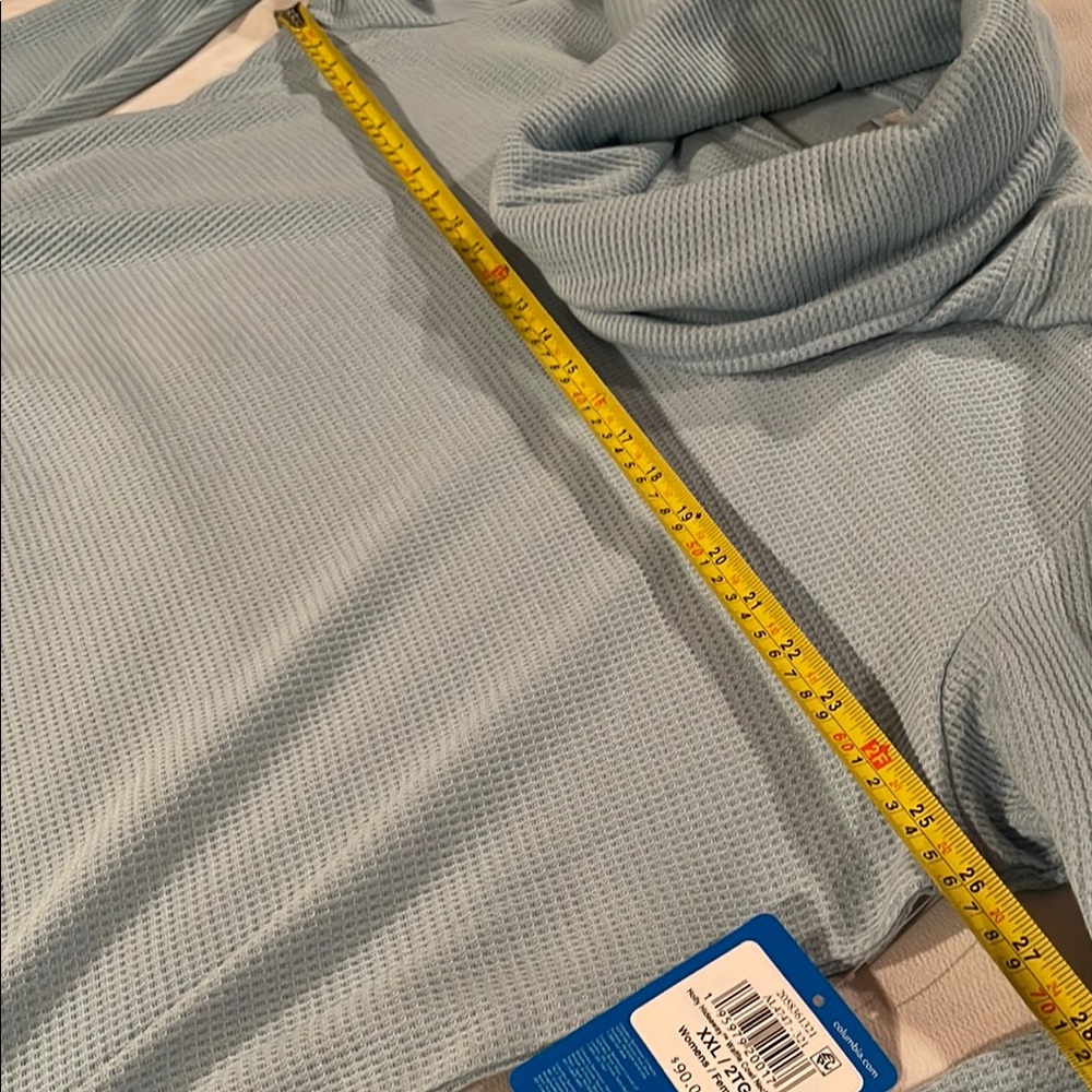 NWT Light Blue Textured Cowl Neck Columbia Active Women’s Top Size XXL - Picture 4 of 9